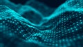 Abstract technology stream background. Digital dynamic wave of dots. Network connection structure. 3D rendering Royalty Free Stock Photo