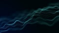 Abstract technology stream background. Digital dynamic wave of dots. Network connection structure. 3D rendering Royalty Free Stock Photo