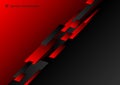 Abstract technology template geometric diagonal overlapping separate contrast red and black background Royalty Free Stock Photo