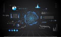 Abstract technology ui futuristic concept hud interface hologram elements of digital data chart, communication, computing and Royalty Free Stock Photo