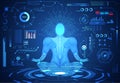 abstract technology ui futuristic concept human body hud interface hologram elements of digital data Royalty Free Stock Photo