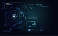 Abstract technology ui futuristic map hud interface hologram elements of digital data chart, communication, computing and circle Royalty Free Stock Photo