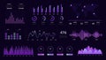 Abstract technology user interface. Data screen with chart graphic ui panel visualization screen. Vector futuristic infographics