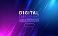 Digital technology banner pink blue background concept with technology light effect, abstract tech, innovation future data vector Royalty Free Stock Photo