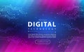 Digital technology banner pink blue background concept with technology light effect, abstract tech, innovation future data, intern Royalty Free Stock Photo