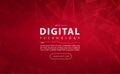 Digital technology banner red background concept, circuit technology light effect, abstract cyber tech, innovation future data ai Royalty Free Stock Photo