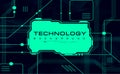 Digital technology banner blue green background concept cyber technology light effect abstract tech innovation future data Royalty Free Stock Photo