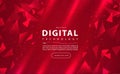 Digital technology banner red background concept circuit technology light effect abstract cyber tech innovation future data Royalty Free Stock Photo