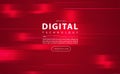 Digital technology banner red background concept circuit technology light effect abstract cyber tech innovation future data Royalty Free Stock Photo