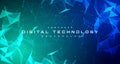 Digital technology banner blue green background concept, cyber technology light effect, abstract tech, innovation future data Royalty Free Stock Photo