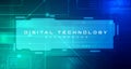 Digital technology banner blue green background concept, cyber technology light effect, abstract tech, innovation future data Royalty Free Stock Photo