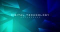 Digital technology banner blue green background concept, cyber technology light effect, abstract tech, innovation future data Royalty Free Stock Photo