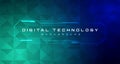 Digital technology banner blue green background concept, cyber technology light effect, abstract tech, innovation future data Royalty Free Stock Photo