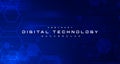 Abstract digital technology futuristic polygonal blue background, Cyber science tech, Innovation communication future Royalty Free Stock Photo