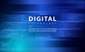 Digital technology banner blue green background concept cyber technology light effect abstract tech innovation future data Royalty Free Stock Photo