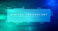 Digital technology banner blue green background concept, cyber technology light effect, abstract tech, innovation future data Royalty Free Stock Photo