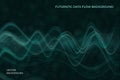 Abstract technology wave background with flowing particle surfaces and smooth dynamic lines. Vector. Futuristic digital Royalty Free Stock Photo