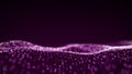 Abstract technology wave of particles. Big data visualization. Background with motion dots. Artificial intelligence Royalty Free Stock Photo