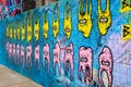 Abstract teeth and eyes graffiti art