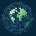 Abstract telecommunication world map.