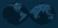Abstract telecommunication world map.