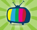 Abstract television icon with half tone background