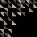 Abstract template background with gold triangle shapes. Vector illustration