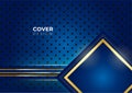 Abstract template blue geometric diagonal background with golden line. Luxury style. Vector illustration for game background, Royalty Free Stock Photo