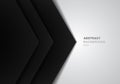 Abstract template 3D black triangle with overlap paper layer gradient color on white background with copy space