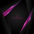Abstract template design layout metallic purple and black geometric triangle frame background