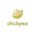 Abstract template logo design with chickpea.