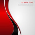 Abstract template red and black curve with copy space for text on white background. Modern style Royalty Free Stock Photo