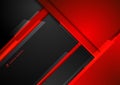 Abstract template technology futuristic black and red geometric metallic overlapping modern background