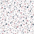 Abstract Terrazzo flooring seamless vector pattern on a white background. Royalty Free Stock Photo