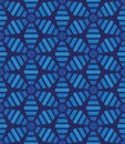 Abstract tessellation pattern with simple shapes in blue colors