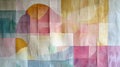 Abstract Textile Art Featuring Geometric Shapes and Pastel Colors Royalty Free Stock Photo