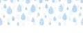Abstract textile blue rain drops horizontal