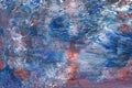Abstract textural background with red, blue and violet paint lines with white divorces, furrows, inflows, coasts,
