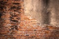 Abstract texture antique brick wall background, Pattern wallpaper or backdrop of ruins in old temple Royalty Free Stock Photo