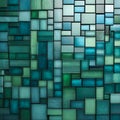 Abstract 3d high definition blue and green mosaic tile texture background