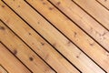 Abstract texture background of diagonal pattern cedar deck boards