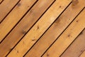 Abstract texture background of diagonal pattern cedar deck boards Royalty Free Stock Photo