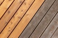 Abstract texture background of diagonal pattern cedar deck boards