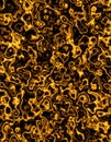 Abstract Texture Background with Golden Glowing Flowing Lines and Fire Like Effect Royalty Free Stock Photo