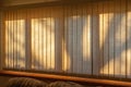 Abstract texture background of indoor vertical window blinds with shadows Royalty Free Stock Photo