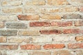 Abstract texture and background rough surface of bricklayer wall. Traditional red bricks on the cement wall