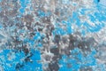 Abstract texture background. Sanded brushed metal surface with blue paint. Empty butt Royalty Free Stock Photo