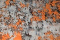 Abstract texture background. Sanded brushed metal surface with orange paint. Empty butt Royalty Free Stock Photo