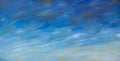 Abstract texture blue sky oil painting background. Closeup macro Hand drawn artwork. Royalty Free Stock Photo