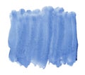 Abstract texture brush ink background blue aquarell watercolor splash paint on white background Royalty Free Stock Photo